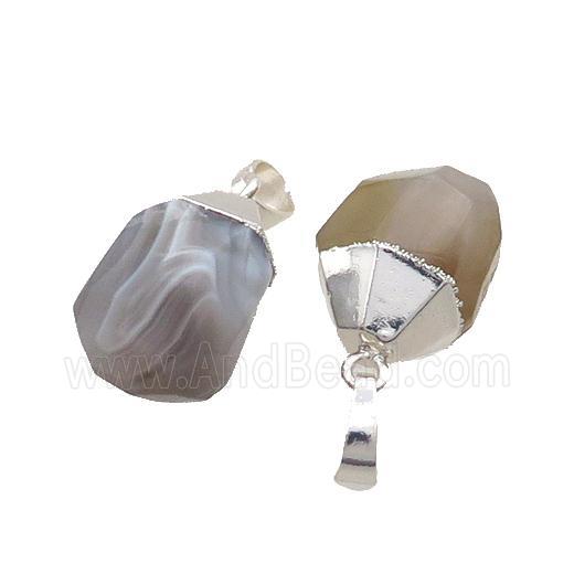 Botswana Pendant Faceted Teardrop Silver Plated