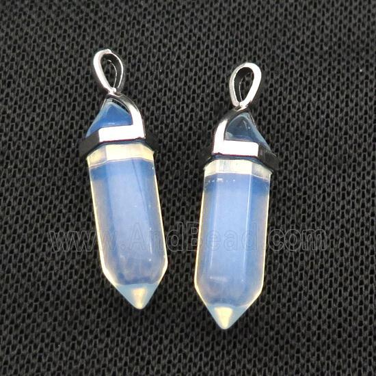 White Opalite Bullet Pendant