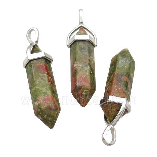 Natural Unakite Bullet Pendant