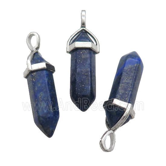 Natural Blue Lapis Lazuli Bullet Pendant