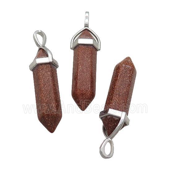 Gold Sandstone Bullet Pendant