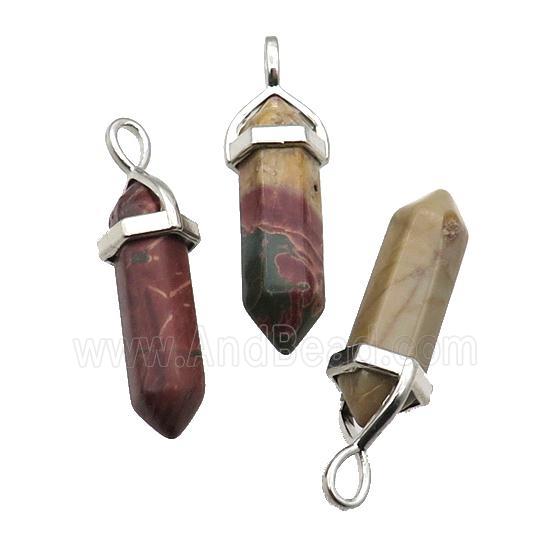Natural Red Picasso Creek Jasper Bullet Pendant