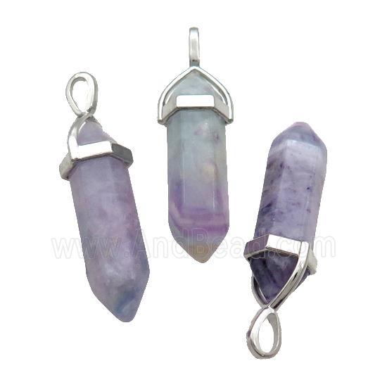 Natural Purple Fluorite Bullet Pendant