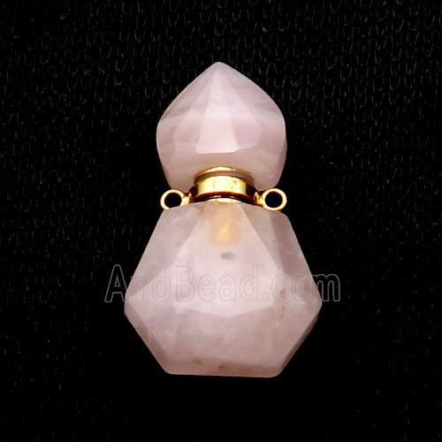 Natural Rose Quartz Perfume Bottle Pendant Pink