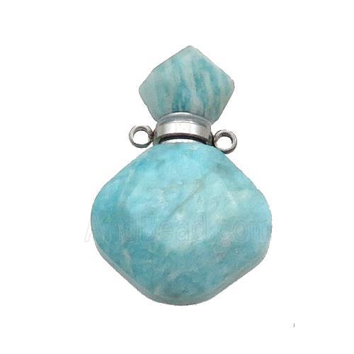Natural Amazonite Perfume Bottle Pendant Green