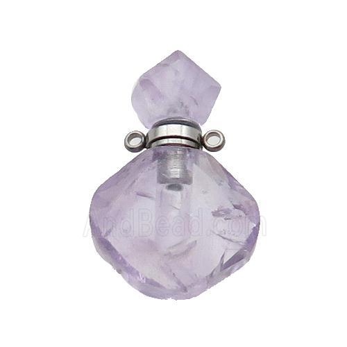 Natural Amethyst Perfume Bottle Pendant Purple