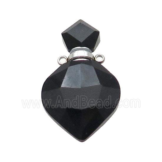 Natural Black Onyx Agate Perfume Bottle Pendant