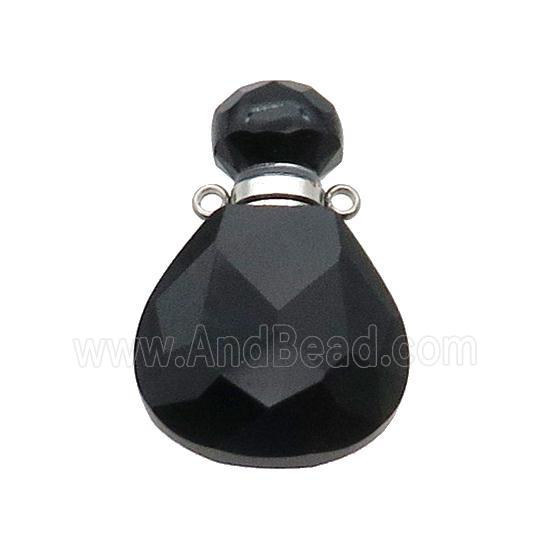 Natural Black Onyx Agate Perfume Bottle Pendant
