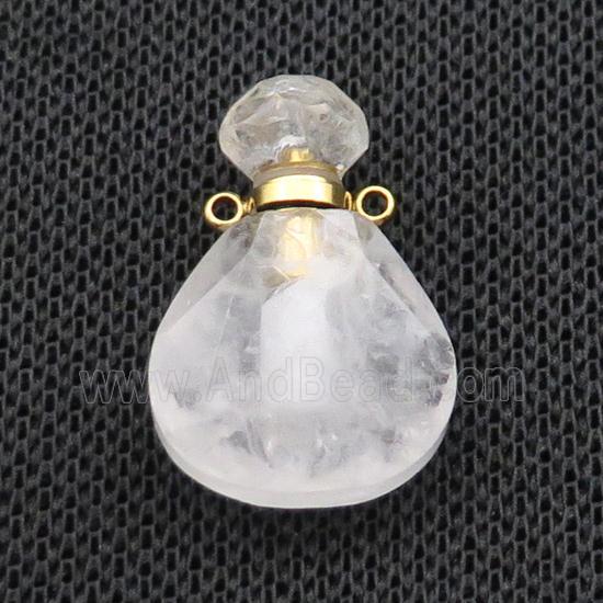 Natural Clear Quartz Perfume Bottle Pendant