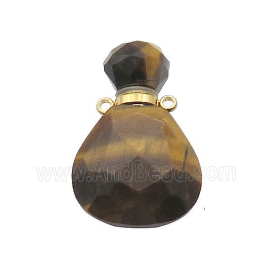 Natural Tiger Eye Stone Perfume Bottle Pendant Yellow