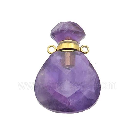 Natural Purple Amethyst Perfume Bottle Pendant