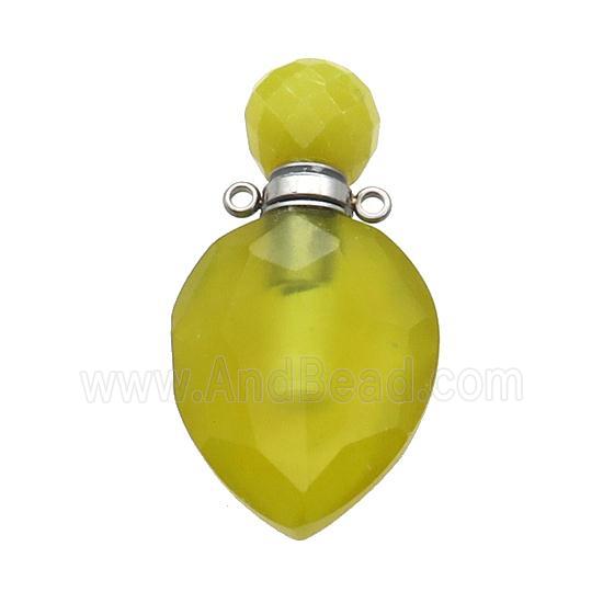 Natural Lemon Jade Perfume Bottle Pendant