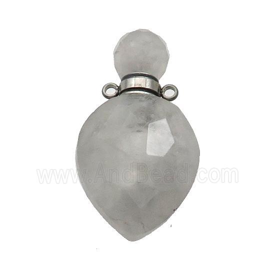 Natural Cloudy Quartz Gray Perfume Bottle Pendant