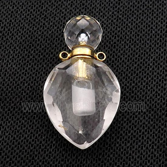 Natural Crystal Quartz Perfume Bottle Pendant