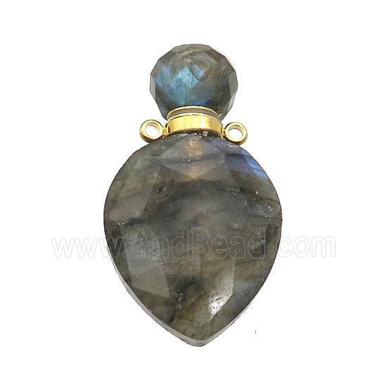 Natural Labradorite Perfume Bottle Pendant