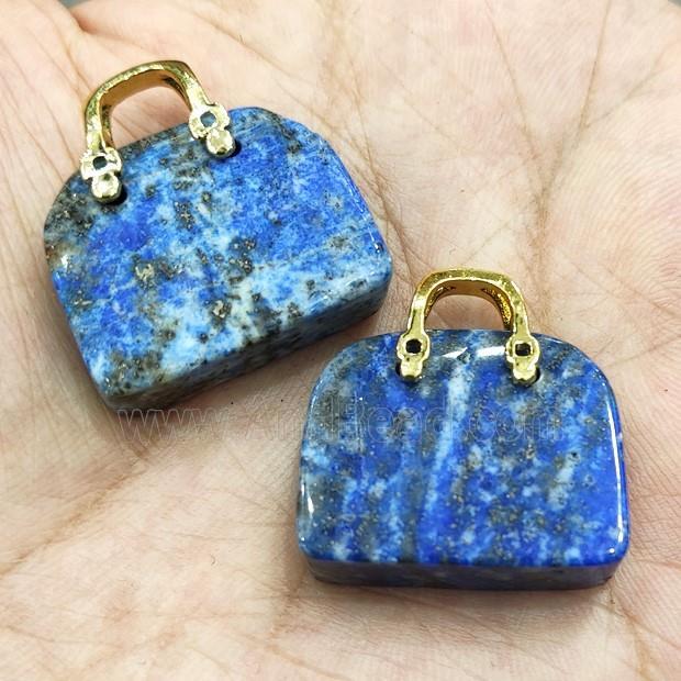 Natural Blue Lapis Lazuli Bag Pendant