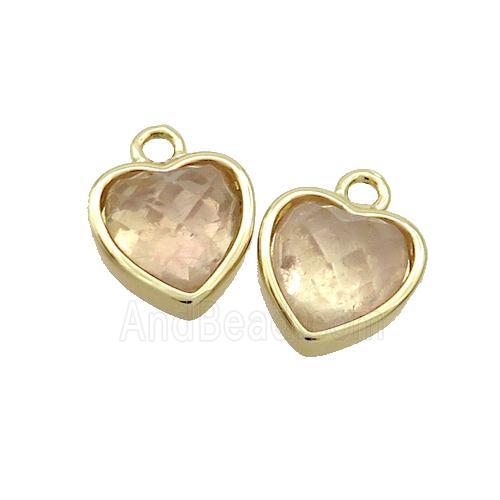 Rose Quartz Heart Pendant Gold Plated
