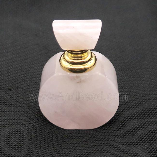 Pink Rose Quartz Perfume Bottle Pendant
