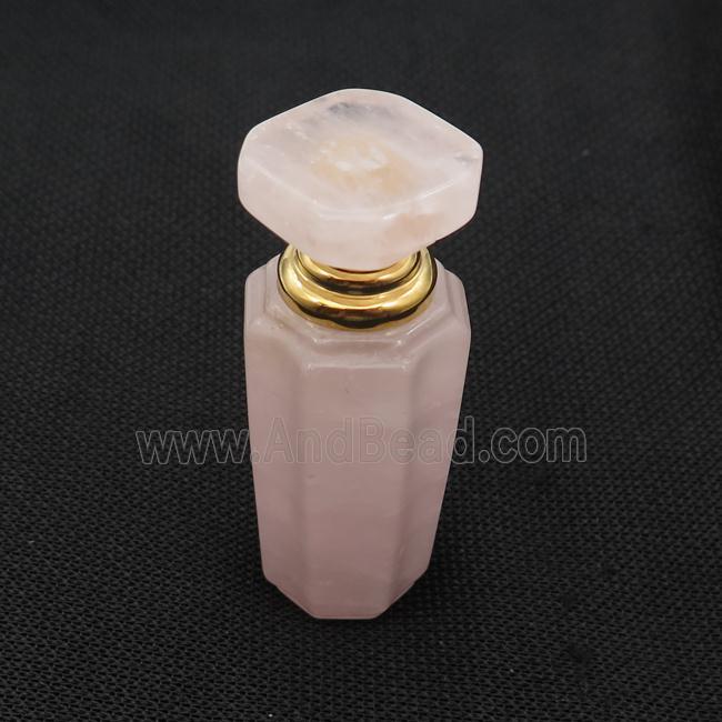 Pink Rose Quartz Perfume Bottle Pendant