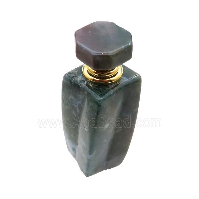 Green Moss Agate Perfume Bottle Pendant