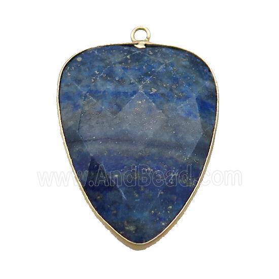 Blue Lapis Lazuli Arrowhead Pendant Gold Plated