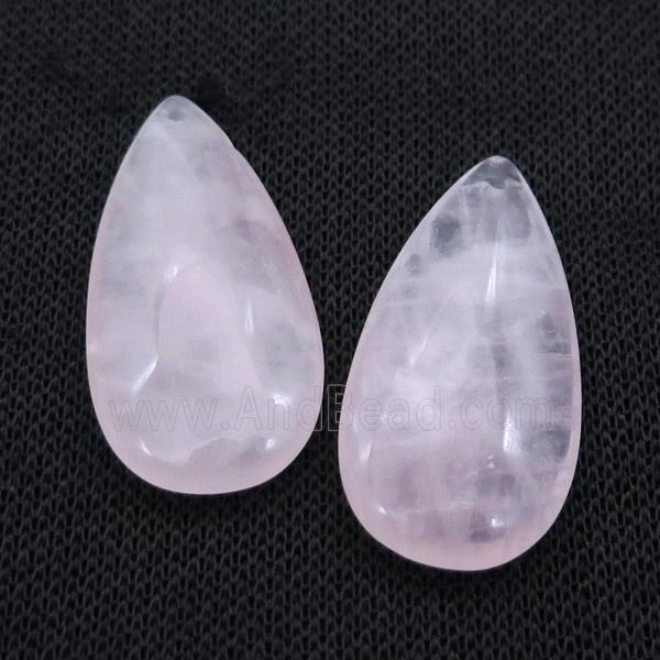 Pink Rose Quartz Teardrop Pendant