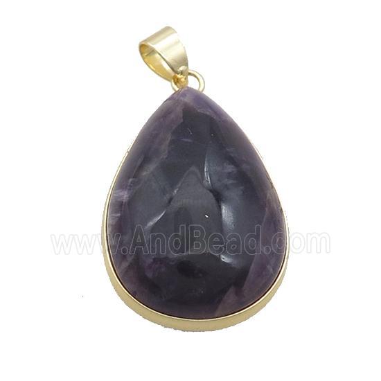 Natural Purple Amethyst Teardrop Pendant
