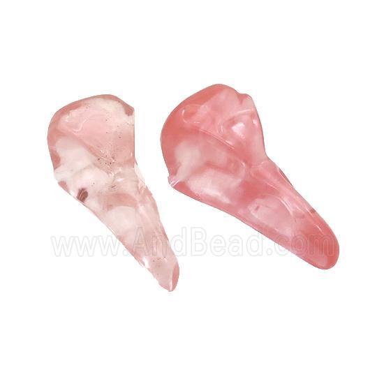 Pink Synthetic Quartz Raven Pendant Undrilled Nohole