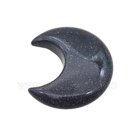 Blue Sandstone Moon Pendant Undrilled Nohole