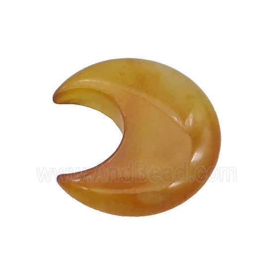 Red Carnelian Agate Moon Pendant Undrilled Dye