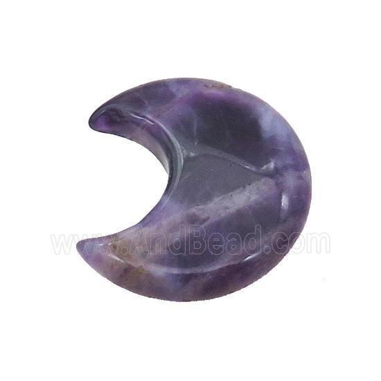 Amethyst Moon Pendant Undrilled Purple