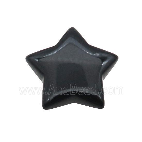 Black Onyx Agate Star Pendant Undrilled