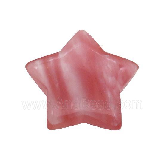 Pink Synthetic Quartz Star Pendant Undrilled
