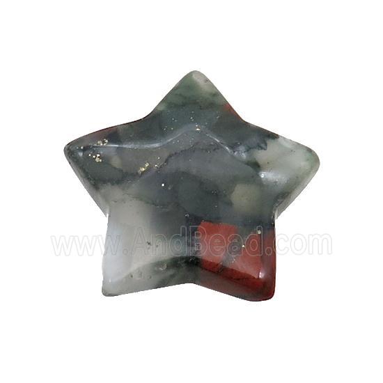 African Bloodstone Star Pendant Undrilled