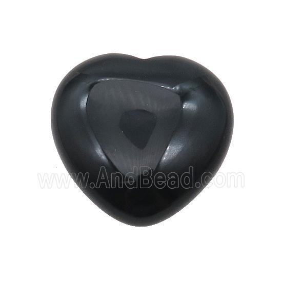 Black Onyx Agate Heart Pendant Undrilled Nohole