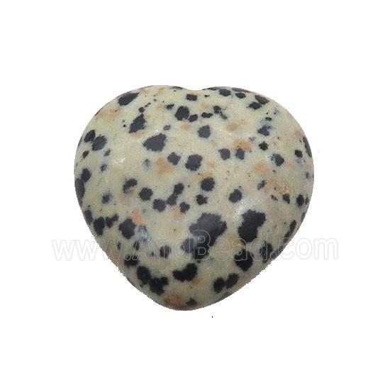 Black Dalmatian Jasper Heart Pendant Undrilled