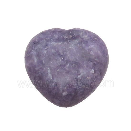 Purple Lepidolite Heart Pendant Undrilled
