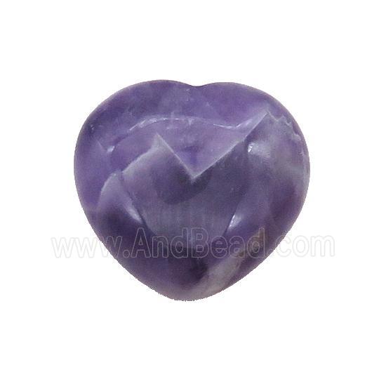 Purple Amethyst Heart Pendant Undrilled