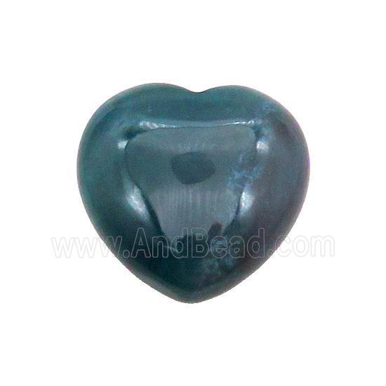 Green Moss Agate Heart Pendant Undrilled