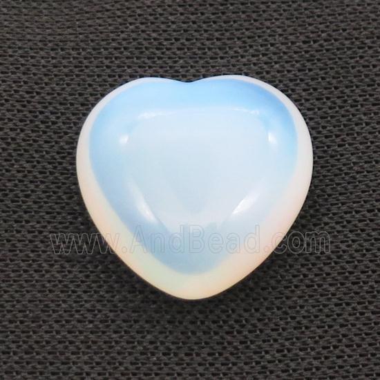 White Opalite Heart Pendant Undrilled