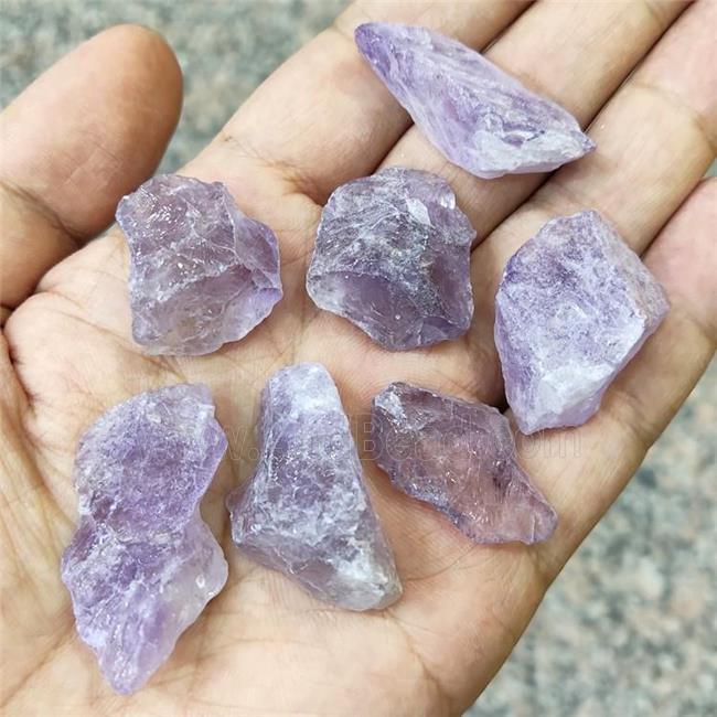 Natural Amethyst Nugget Pendant Purple Freeform Nohole