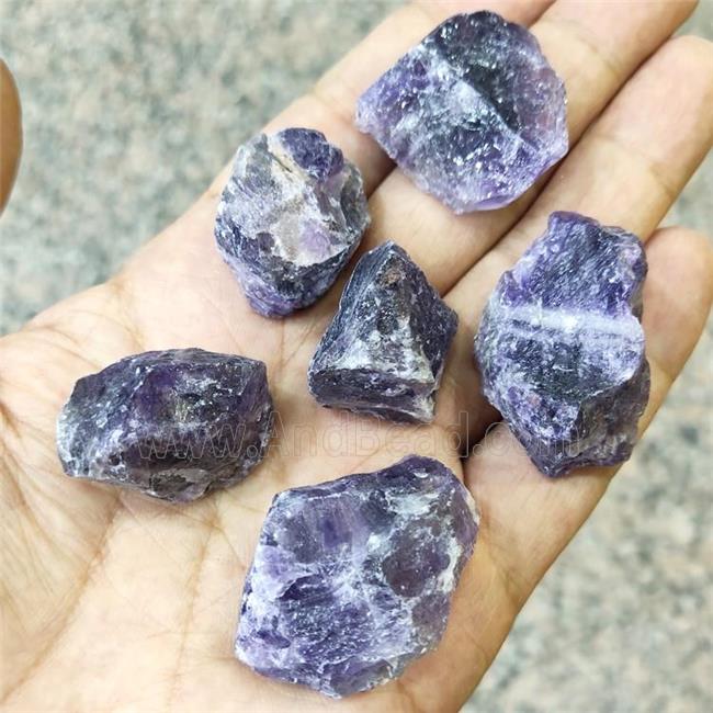 Natural Amethyst Nugget Pendant Purple Freeform Nohole