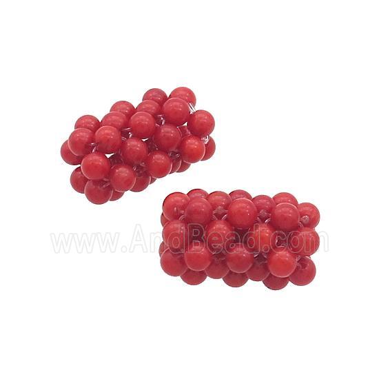 Red Coral Cluster Beads Tube