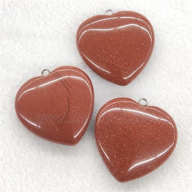 Natural Golden Sandstone Heart Pendant