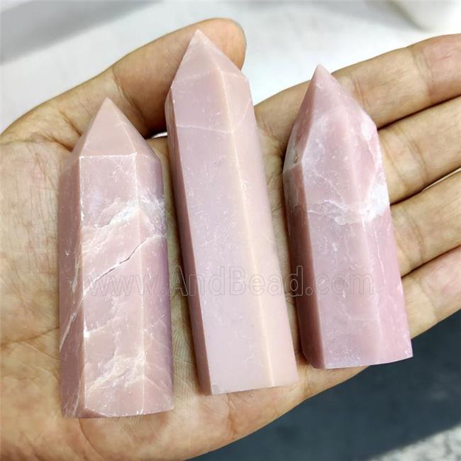 Pink Rhodonite Tower Undrilled Treated
