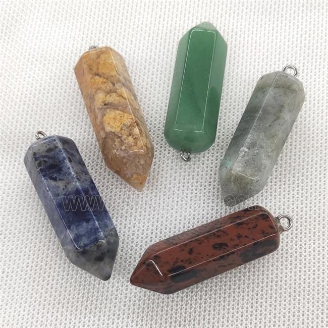 Natural Gemstone Bullet Pendant Mixed