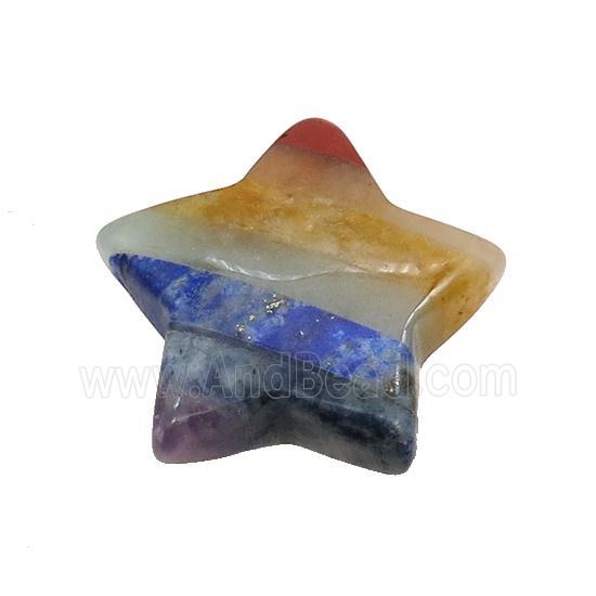 Gemstone Chakra Star Pendant Yoga Multicolor Undrilled