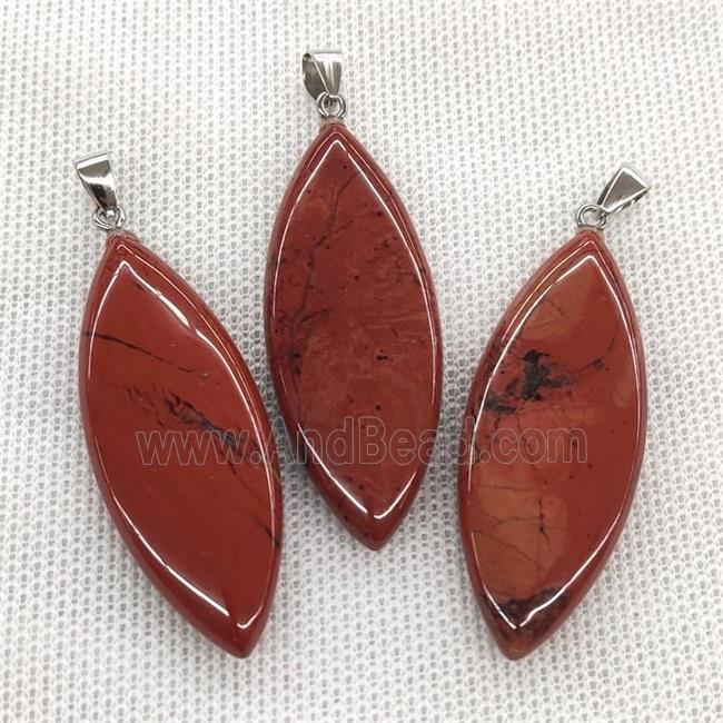 Natural Red Jasper Leaf Pendant