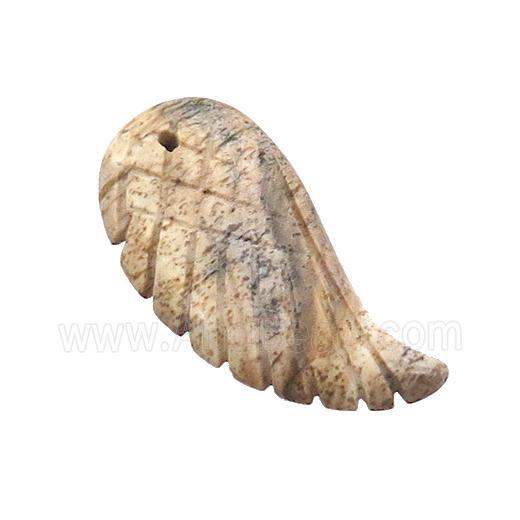 Natural Picture Jasper Angel Wings Pendant