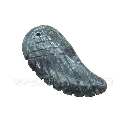 Kambaba Jasper Angel Wings Pendant Green